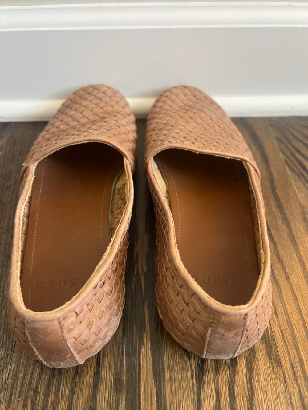 Nisolo | (8) Mara Woven Leather Slip On Flats in Almond - Picture 8 of 9